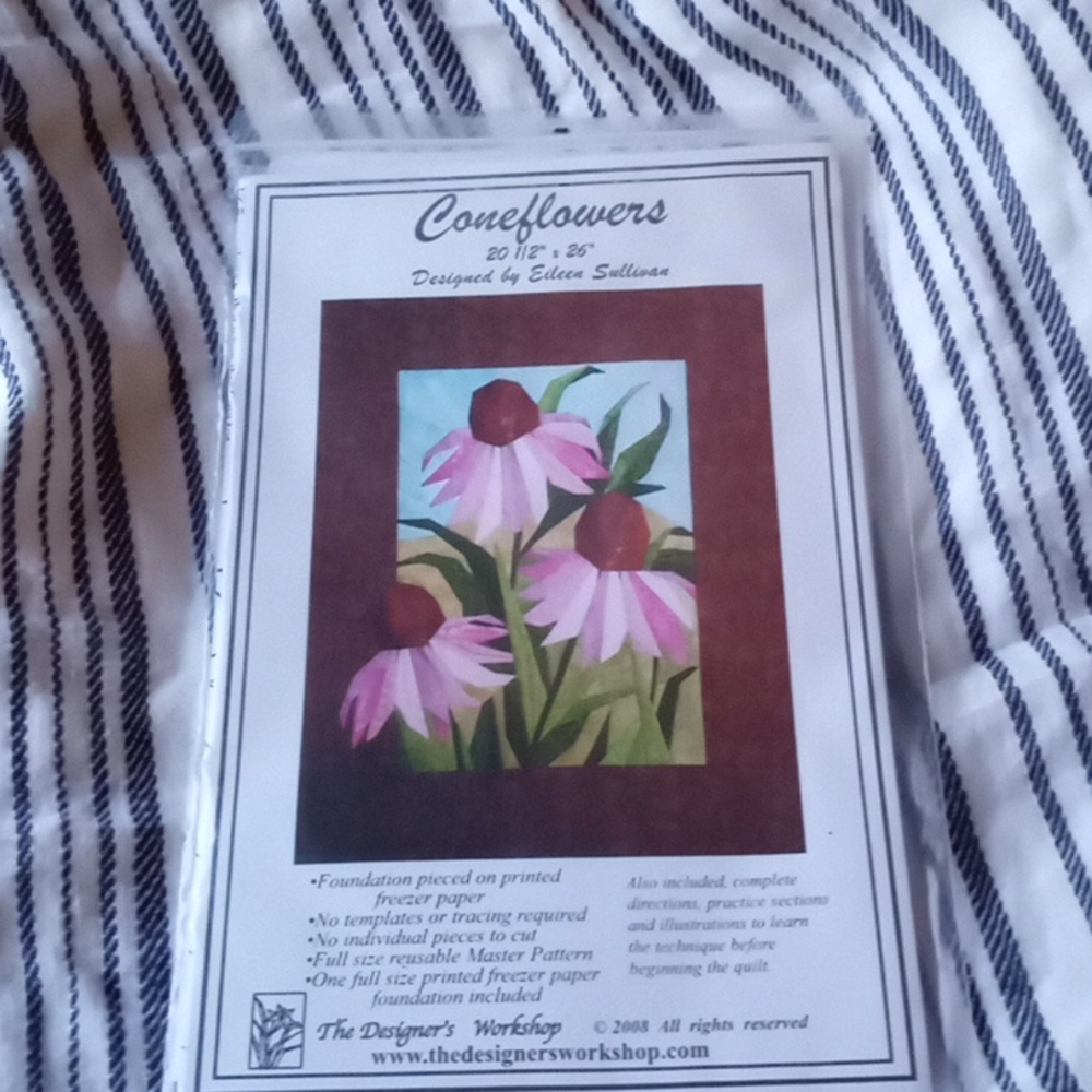 Coneflowers, new pattern, 20 1/2" x 26" blocks